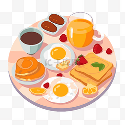 免费早餐剪贴画 早餐以扁平风格