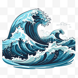 卡通海浪背景图片_海浪 向量