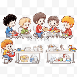 卡通曲棍球男孩图片_卡通片快乐的小孩子打桌上曲棍球