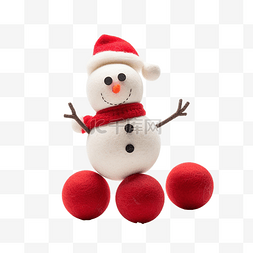 毛毡雪人杂耍羊毛圣诞雪球