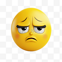 悲伤但如释重负的脸 emoji 表情 3d 
