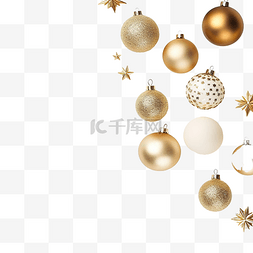 圣诞饰品装饰素材图片_顶视图节日圣诞饰品分类与复制空