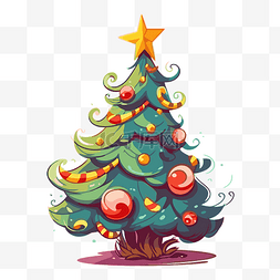 圣诞树剪贴画图片_圣诞树剪贴画 多彩圣诞卡通树插
