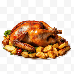 自助餐烤肉图片_为感恩节准备的节日晚餐上，火鸡