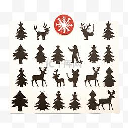 雪人鹿图片_儿童圣诞影子匹配活动冬季拼图与