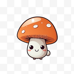 蔬菜水彩图片_可爱卡通秋季蘑菇食用菌