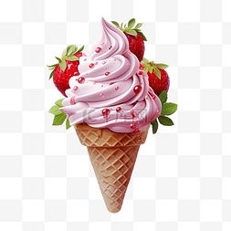 冰淇淋草莓图片_冰淇淋草莓