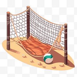 卡通沙子背景图片_排球網 向量