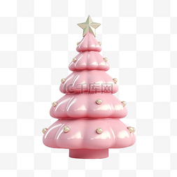 圣诞节的 3D 渲染看起来是粉红色