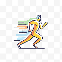 彩色跑步人图片_带着跑步者类型图标跑步的人 向