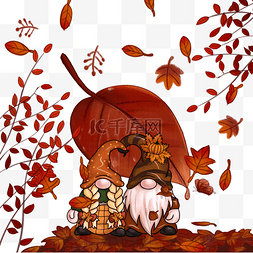 秋天侏儒森林红色枫叶