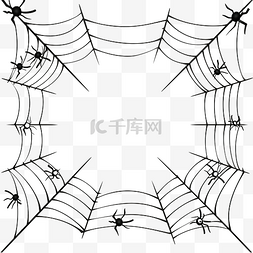 万圣节分隔线图片_万圣节蜘蛛网矢量框架边框和蜘蛛