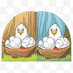 鸡蛋加图片_卡通插图一只母鸡正在她的笼子书