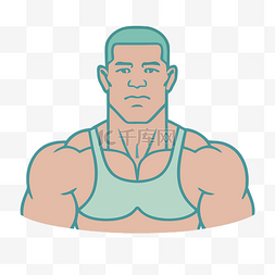 肌肉线性图片_一个有肌肉张力的男人的插图 向