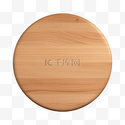 空间内部图片_带 3D 渲染的木板空圆桌