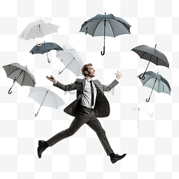天气被拒图片_撑伞跳舞的男人