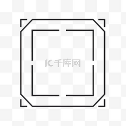 线条夹子边框图片_复制空间的简单方形边框线