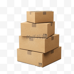 商品堆叠图片_3D 堆叠货物纸板箱，具有空间隔离