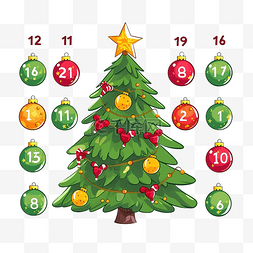 儿童数学游戏与圣诞树和球的计数