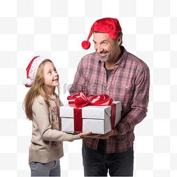 藏在背后图片_圣诞节概念 爸爸和女儿在圣诞节