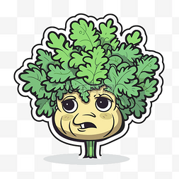 蔬菜卡通人物插图 向量