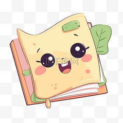 可爱的记事本剪贴画可爱的奶酪书