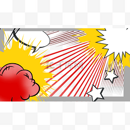 波普风气泡图片_波普风格日本动漫边框红色射线