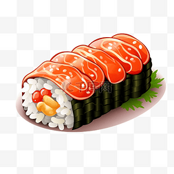 章图片_日本大米上的 tako nigiri 寿司或章