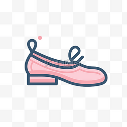 粉色芭蕾舞鞋图标线 向量