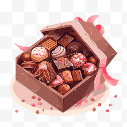 巧克力盒装饰图片_盒裝的巧克力