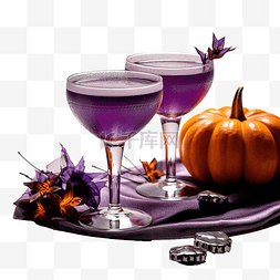 两杯紫色鸡尾酒
