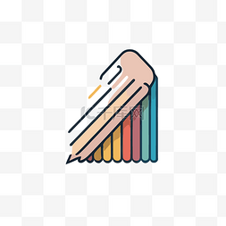彩色铅笔素材图片_三种颜色的铅笔标志 向量