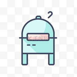 烤箱图标图片_蓝色披萨烤箱图标 向量