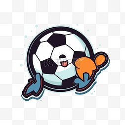 一只猫与足球的标志足球 向量