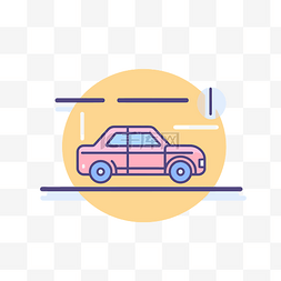 停車图片_交通汽车平面设计概念线图标插图
