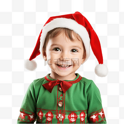 欢快的精灵孩子微笑着准备在圣诞