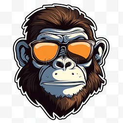 酷猴子卡通风格贴纸