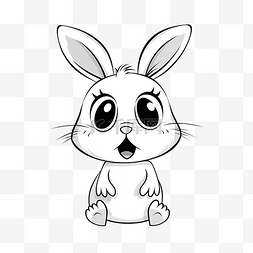音响孔贴图图片_涂鸦卡通惊讶的兔子