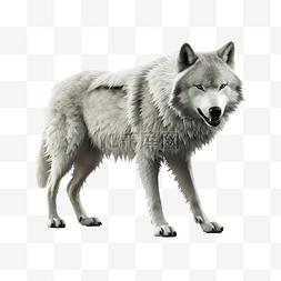 狼在 3D 渲染中用于图形资产 Web 演