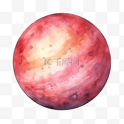 金星水彩水彩插图与太阳系行星