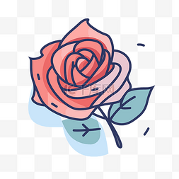 简单玫瑰矢量图片_橙色和粉红色的玫瑰，白色背景上