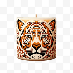 老虎图案蜡烛