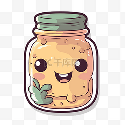 可爱卡通 kawaii jar 番茄酱矢量图 iz