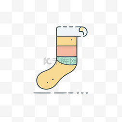 简单的圣诞图片_不同颜色的袜子的图标 向量