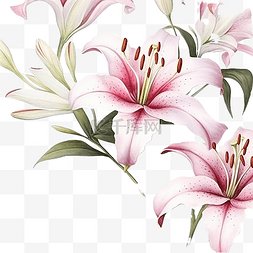 色粉背景图片_白色背景水彩花卉插图上的无缝花