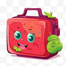 午餐盒剪贴画可爱的午餐盒，草莓