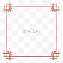 简约植物边框素材图片_相框红色简约花纹装饰古典古代欧