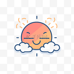 阿里云盘icon图片_太阳和云的简单多彩风格 向量