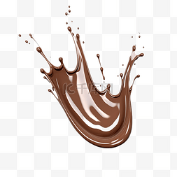 3d巧克力图片_巧克力隔离飞溅 3d 渲染图