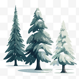 三棵松树图片_冬天的松树 向量